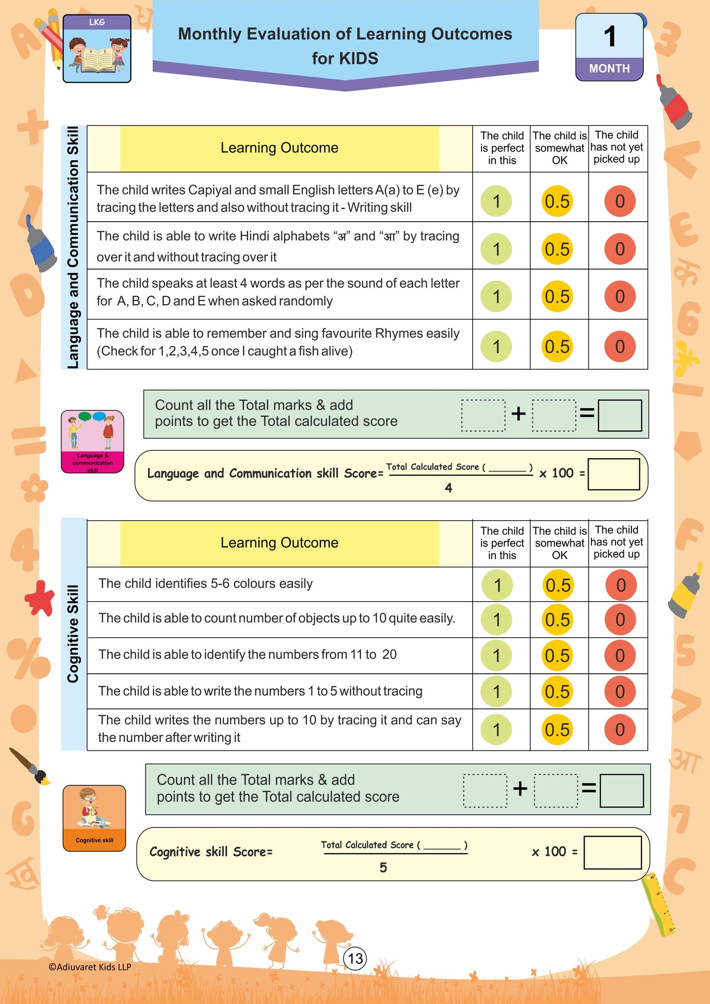 Prime Technique Month-1 Assessment LKG (DIGITAL)