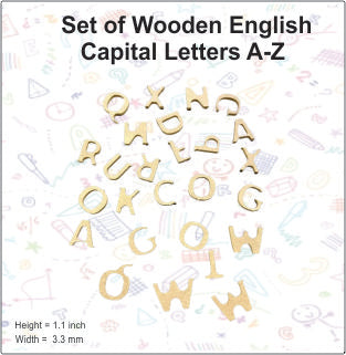 Set of Wooden English Capital Letters A-Z