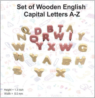 Set of Wooden English Capital Letters A-Z for Preschool Children